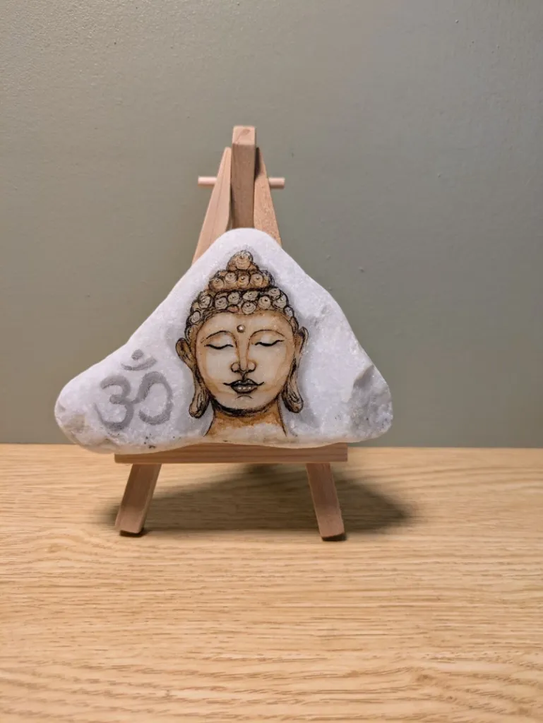 buddha peint au café